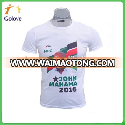 White 100% polyerster cheap T-shirts for voting