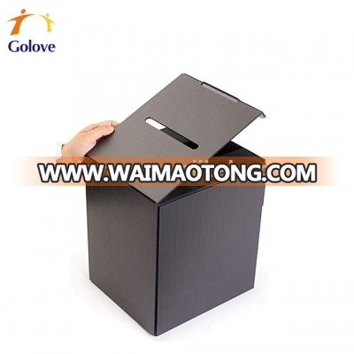 Black corrugated plastic ballot voting box