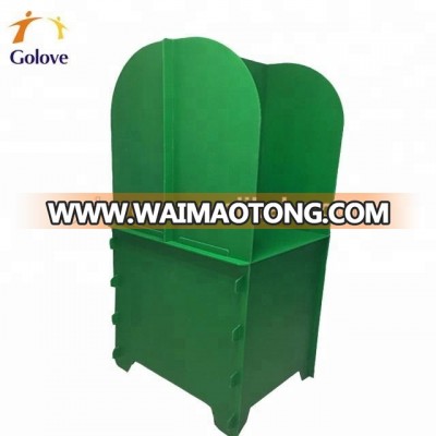 Green corrugated plastic election booth for Nigeria 2018